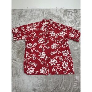 Vintage Pau Hana Hawaiian Shirt Mens Size‎ XL Red Button Up Short Sleeve EUC